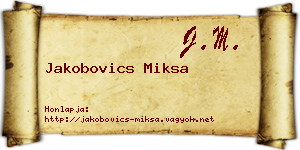 Jakobovics Miksa névjegykártya